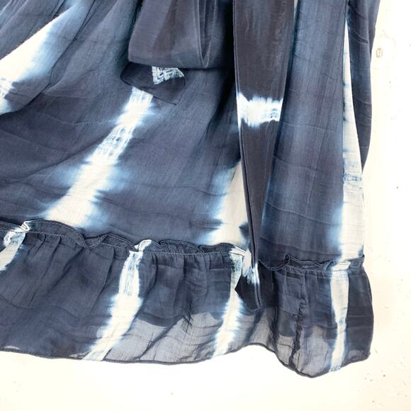 Anthropologie Verb Pallavi Singhee Beaded Tie Dye Mini Dress Blue Lyocell XSP - Picture 7 of 12